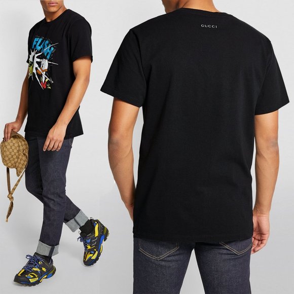 GUCCI T-SHIRT DISNEY DONALD DUCK BLACK HEAVY COTTON CREWNECK TOP S small - Picture 5 of 13